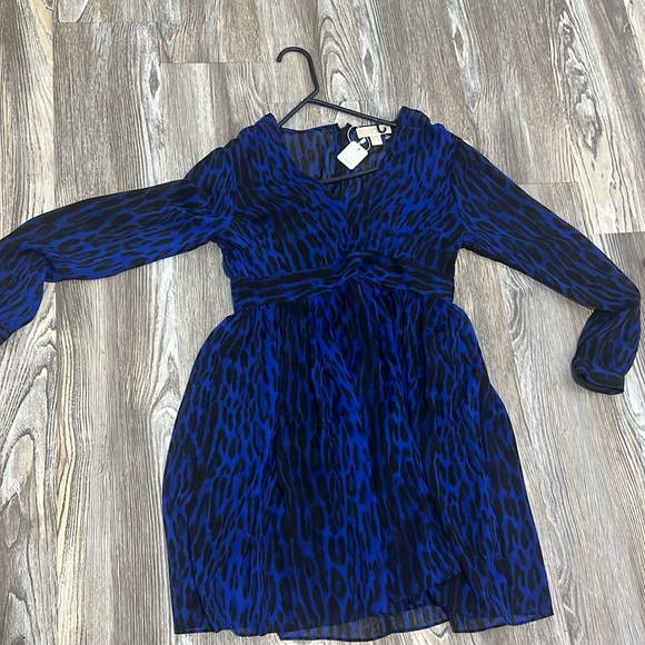 0178 MICHAEL Michael KORS Leopard Print Georgette Dress sz 8 - Picture 6 of 8
